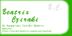 beatrix cziraki business card