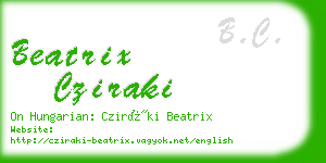 beatrix cziraki business card